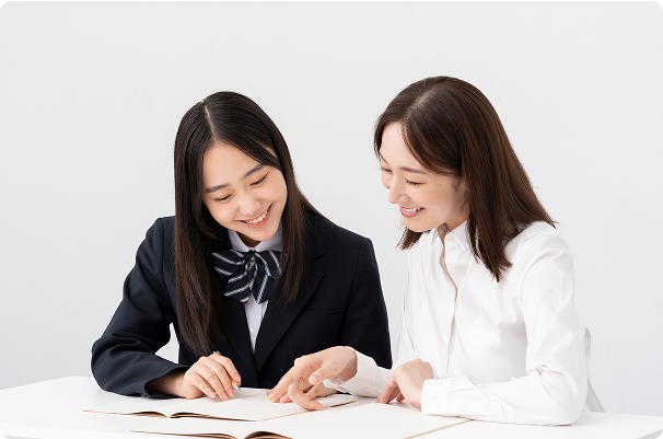 マンツーマンで学習をサポートしている様子